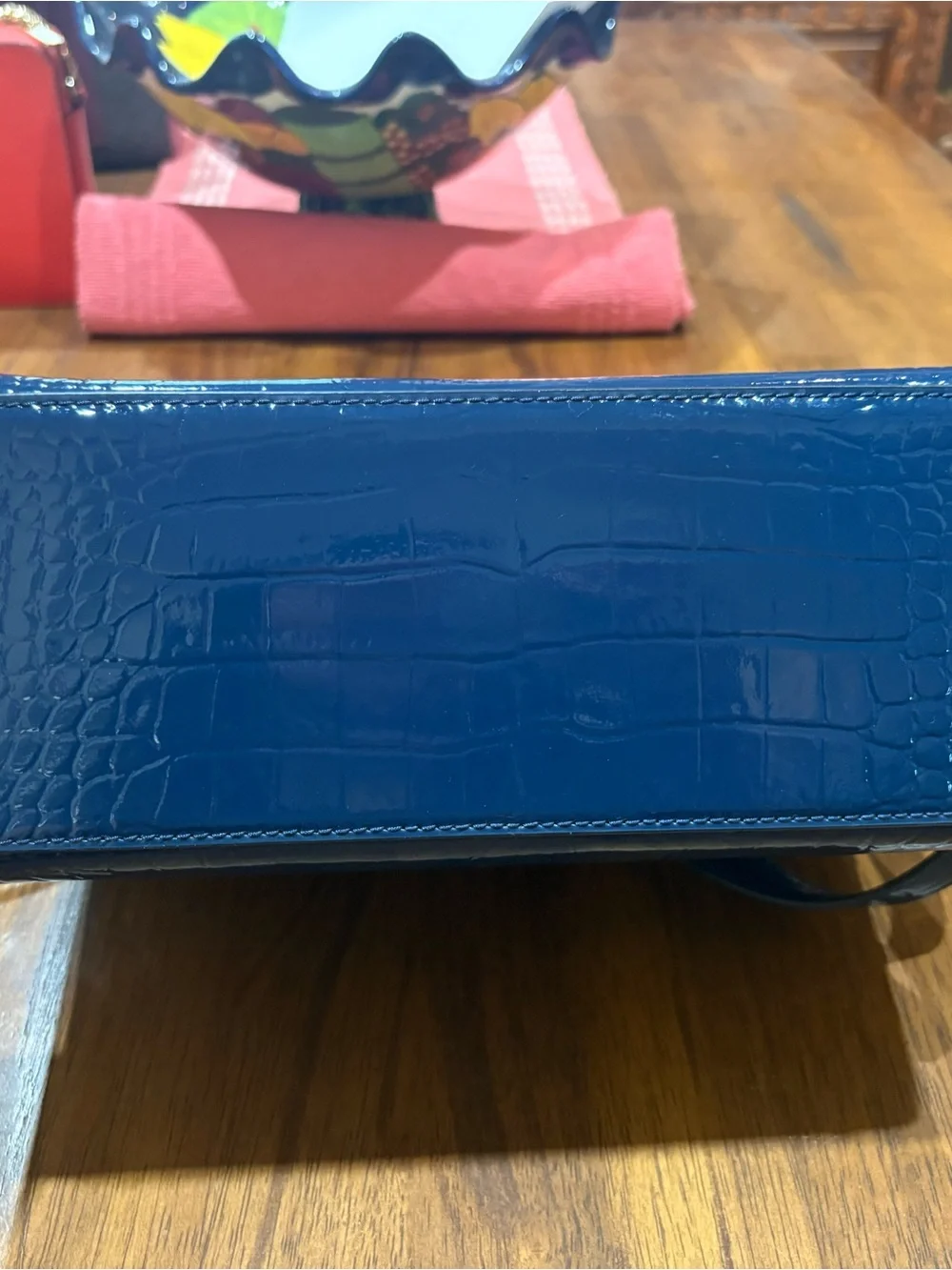Kate Spade Navy Croc-Embossed Knightsbridge Satchel